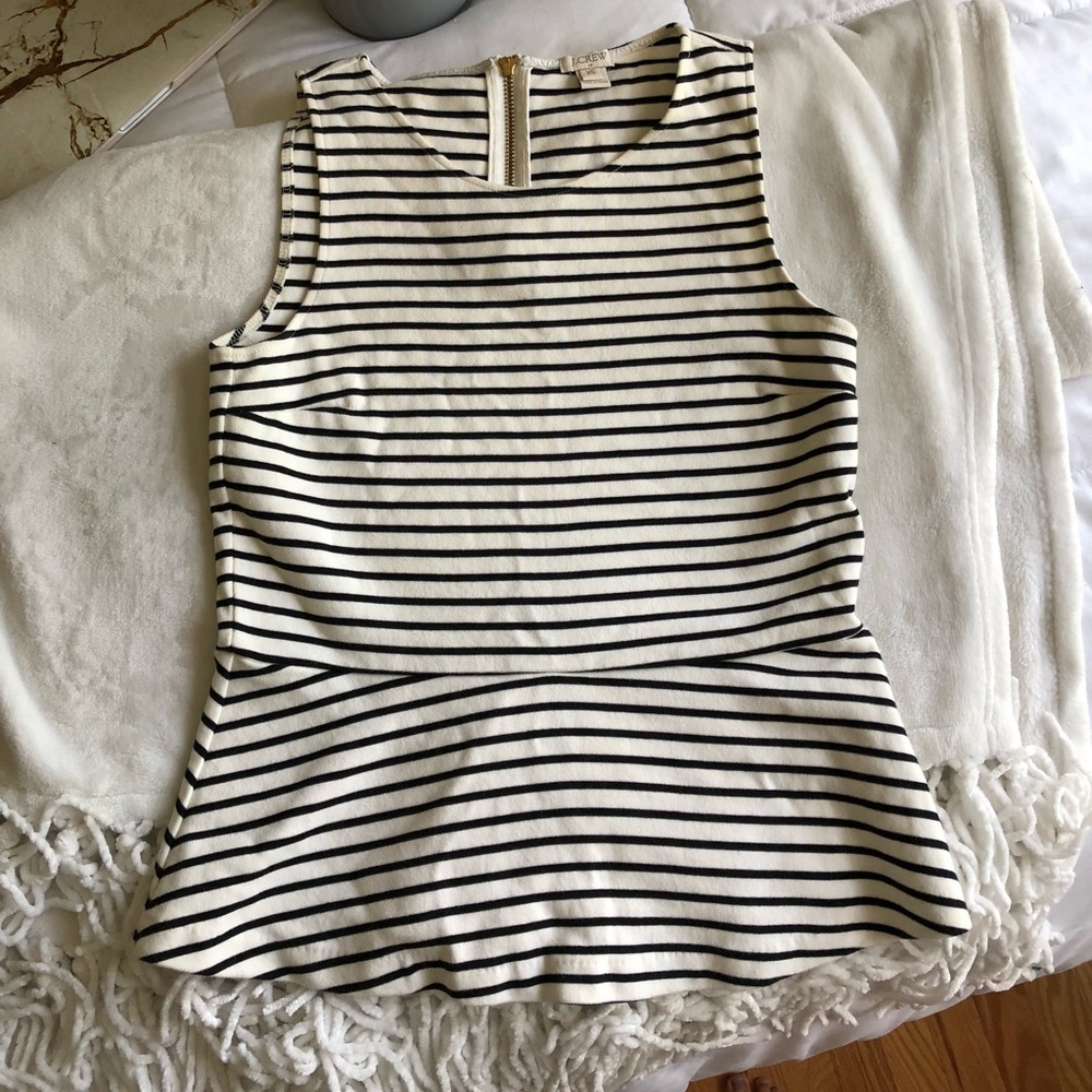 Jcrew striped peplum top